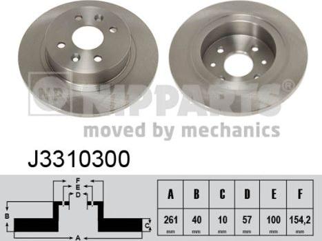 Nipparts J3310300 - Тормозной диск autosila-amz.com