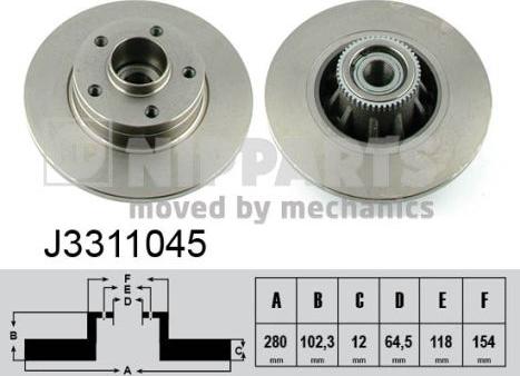 Nipparts J3311045 - Тормозной диск autosila-amz.com