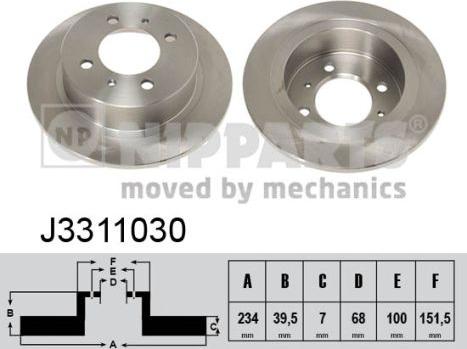 Nipparts J3311030 - Тормозной диск autosila-amz.com