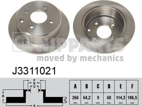 Nipparts J3311021 - Тормозной диск autosila-amz.com