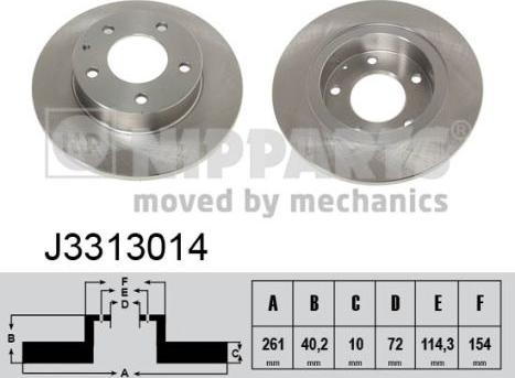 Nipparts J3313014 - Тормозной диск autosila-amz.com