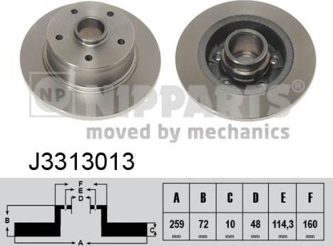 Nipparts J3313013 - Тормозной диск autosila-amz.com