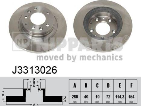 Nipparts J3313026 - Тормозной диск autosila-amz.com