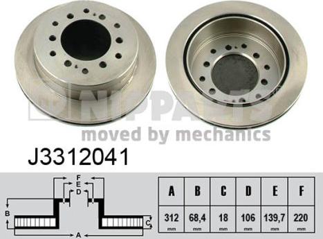 Nipparts J3312041 - Тормозной диск autosila-amz.com