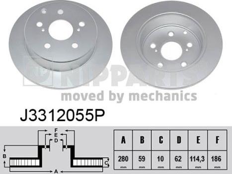 Nipparts J3312055P - Тормозной диск autosila-amz.com
