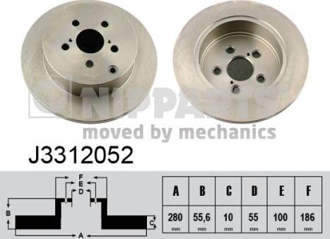 Nipparts J3312052 - Тормозной диск autosila-amz.com