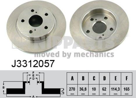 Nipparts J3312057 - Тормозной диск autosila-amz.com