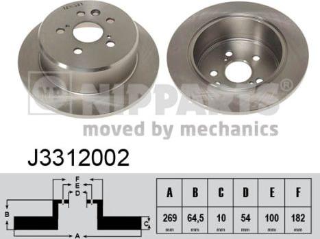 Nipparts J3312002 - Тормозной диск autosila-amz.com