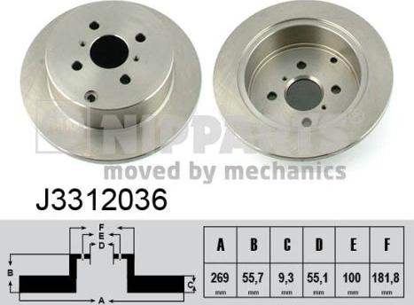 Nipparts J3312036 - Тормозной диск autosila-amz.com