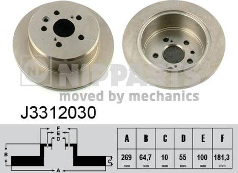 Nipparts J3312030 - Тормозной диск autosila-amz.com