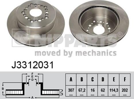 Nipparts J3312031 - Тормозной диск autosila-amz.com