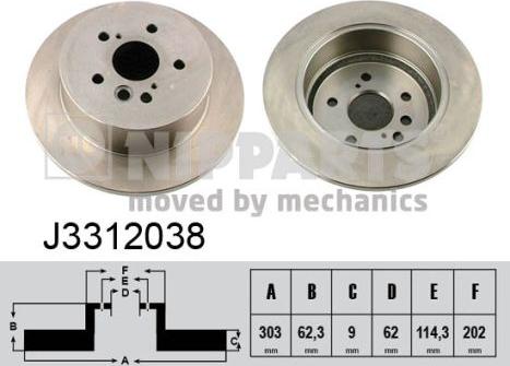 Nipparts J3312038 - Тормозной диск autosila-amz.com