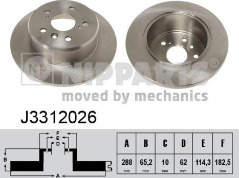 Nipparts J3312026 - Тормозной диск autosila-amz.com