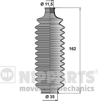 Nipparts J2845005 - Комплект пыльника, рулевое управление autosila-amz.com