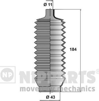 Nipparts J2845000 - Комплект пыльника, рулевое управление autosila-amz.com