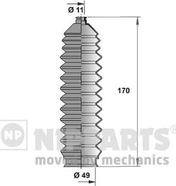 Nipparts J2846001 - Комплект пыльника, рулевое управление autosila-amz.com