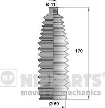 Nipparts J2842016 - Комплект пыльника, рулевое управление autosila-amz.com