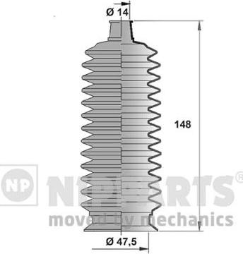 Nipparts J2842010 - Комплект пыльника, рулевое управление autosila-amz.com