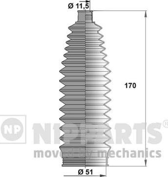 Nipparts J2842029 - Комплект пыльника, рулевое управление autosila-amz.com