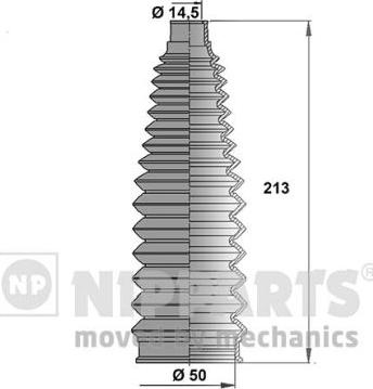 Nipparts J2842021 - Комплект пыльника, рулевое управление autosila-amz.com