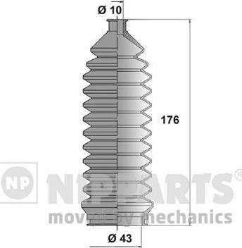 Nipparts J2858000 - Комплект пыльника, рулевое управление autosila-amz.com