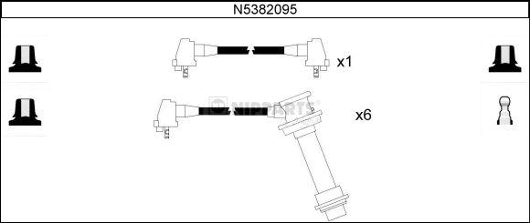 Nipparts N5382095 - Комплект проводов зажигания autosila-amz.com