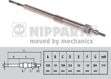 Nipparts N5714003 - Свеча накаливания autosila-amz.com