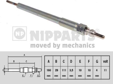 Nipparts N5715019 - Свеча накаливания autosila-amz.com