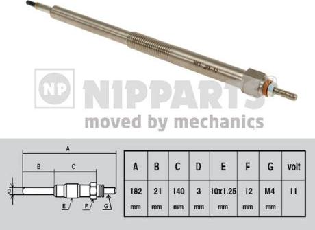 Nipparts N5711034 - Свеча накаливания autosila-amz.com