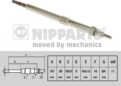 Nipparts N5711031 - Свеча накаливания autosila-amz.com