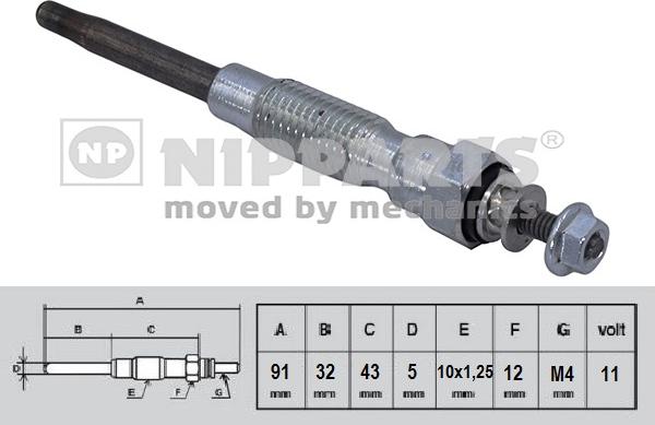 Nipparts N5712029 - Свеча накаливания autosila-amz.com