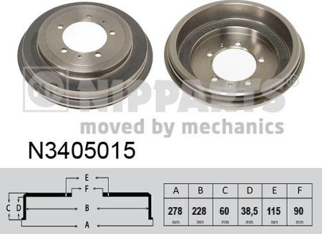 Nipparts N3405015 - Тормозной барабан autosila-amz.com