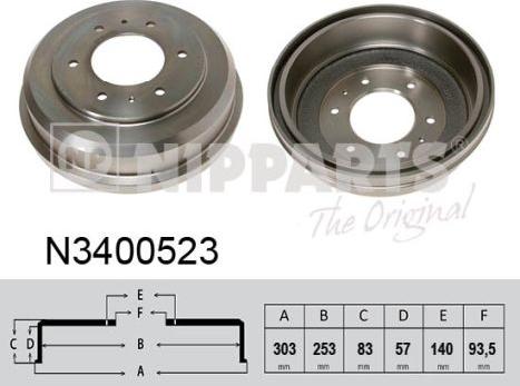 Nipparts N3400523 - Тормозной барабан autosila-amz.com