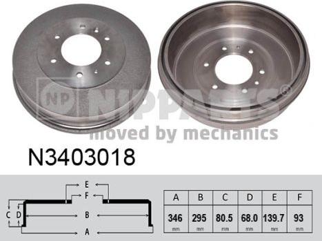 Nipparts N3403018 - Тормозной барабан autosila-amz.com