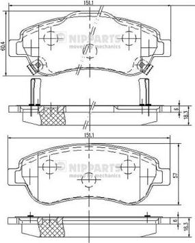 Nipparts N3604066 - Тормозные колодки, дисковые, комплект autosila-amz.com