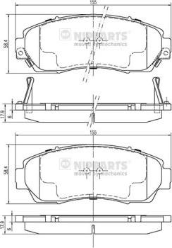 Nipparts N3604073 - Тормозные колодки, дисковые, комплект autosila-amz.com