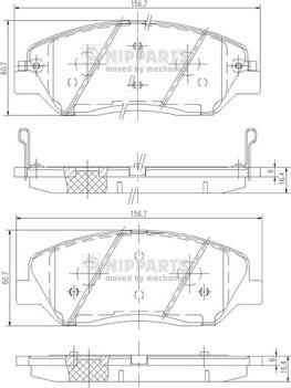 Nipparts N3605051 - Тормозные колодки, дисковые, комплект autosila-amz.com