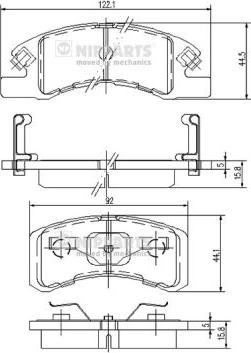 Nipparts N3606021 - Тормозные колодки, дисковые, комплект autosila-amz.com