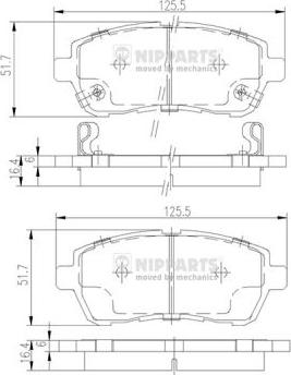 Nipparts N3606022 - Тормозные колодки, дисковые, комплект autosila-amz.com