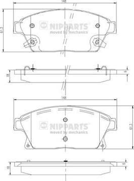 Nipparts N3600915 - колодки дисковые передние!\ Opel Astra 09>/Zafira 11>, Chevrolet Cruze 1.4-2.0 09> autosila-amz.com