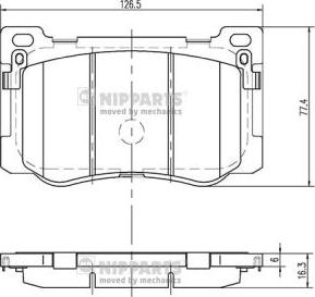 Nipparts N3600549 - Тормозные колодки, дисковые, комплект autosila-amz.com