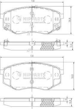 Nipparts N3600545 - Тормозные колодки, дисковые, комплект autosila-amz.com