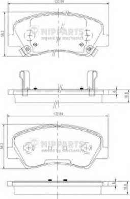 Nipparts N3600546 - Тормозные колодки, дисковые, комплект autosila-amz.com