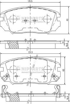 Nipparts N3600543 - Тормозные колодки, дисковые, комплект autosila-amz.com