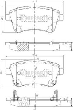 Nipparts N3600331 - Тормозные колодки, дисковые, комплект autosila-amz.com