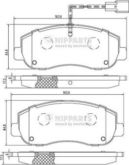 Nipparts N3601105 - Тормозные колодки, дисковые, комплект autosila-amz.com