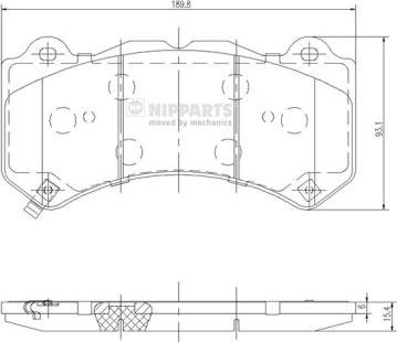 Nipparts N3601103 - Тормозные колодки, дисковые, комплект autosila-amz.com