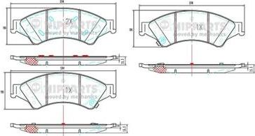 Nipparts N3603075 - Тормозные колодки, дисковые, комплект autosila-amz.com