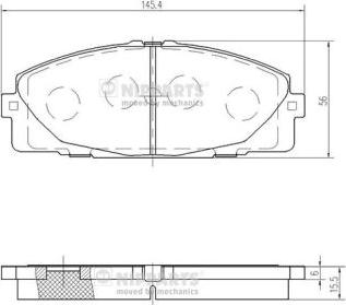 Nipparts N3602144 - Тормозные колодки, дисковые, комплект autosila-amz.com