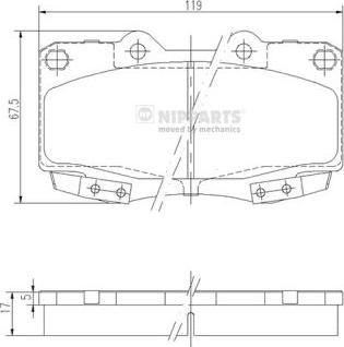 Nipparts N3602145 - Тормозные колодки, дисковые, комплект autosila-amz.com